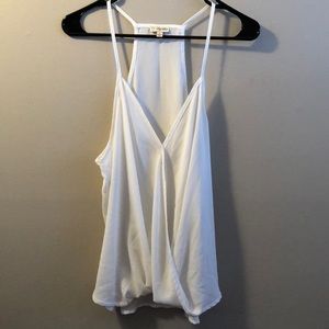 Low V spaghetti strap halter